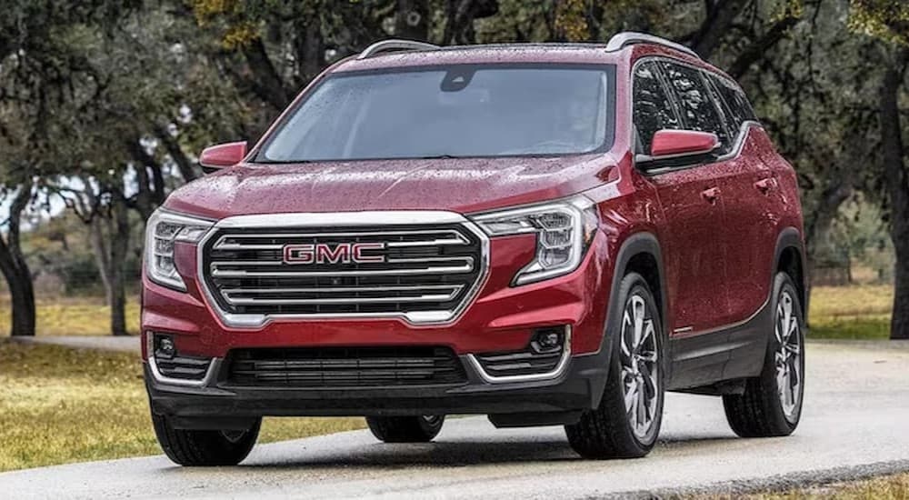 A red 2023 GMC Terrain to view a used GMC for sale.