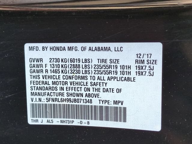 2018 Honda Odyssey Elite
