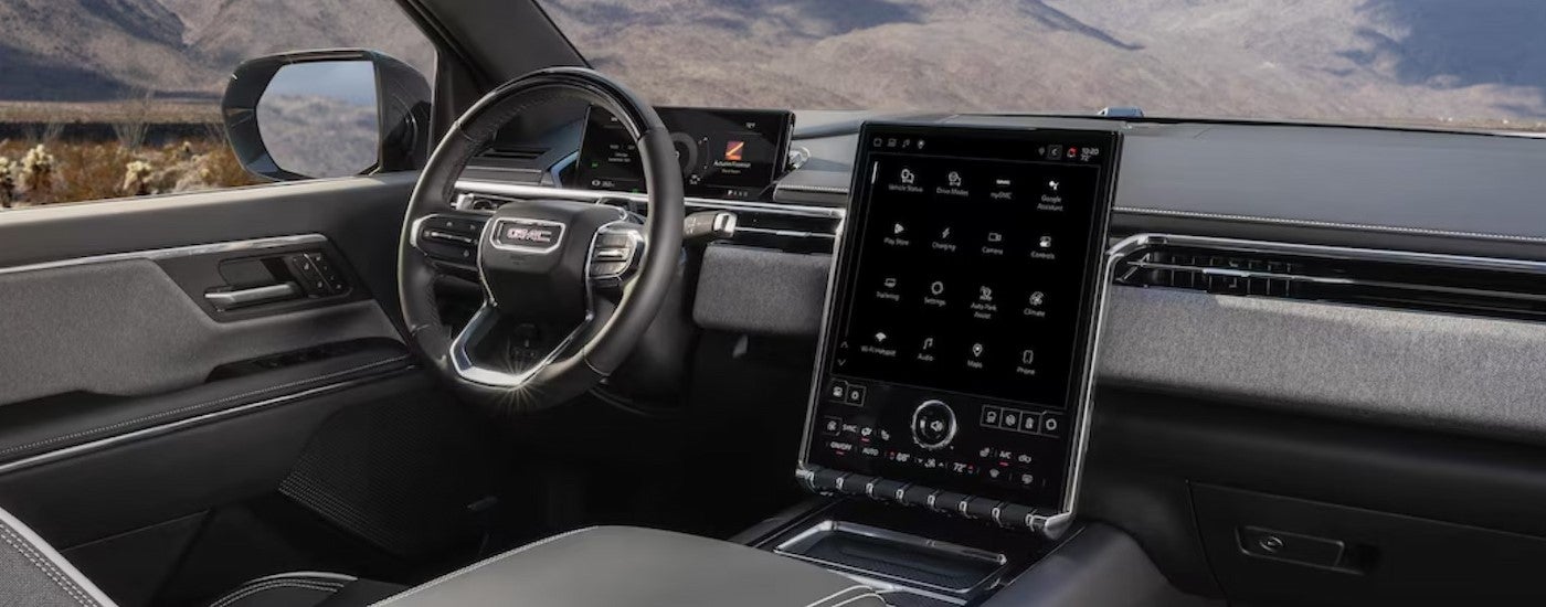 The black dash in a 2026 GMC Sierra EV Elevation.