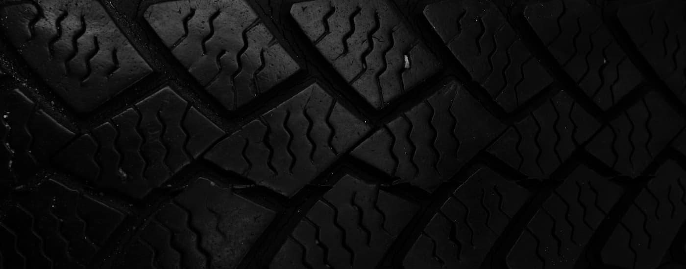 Brand new treads on a tire
